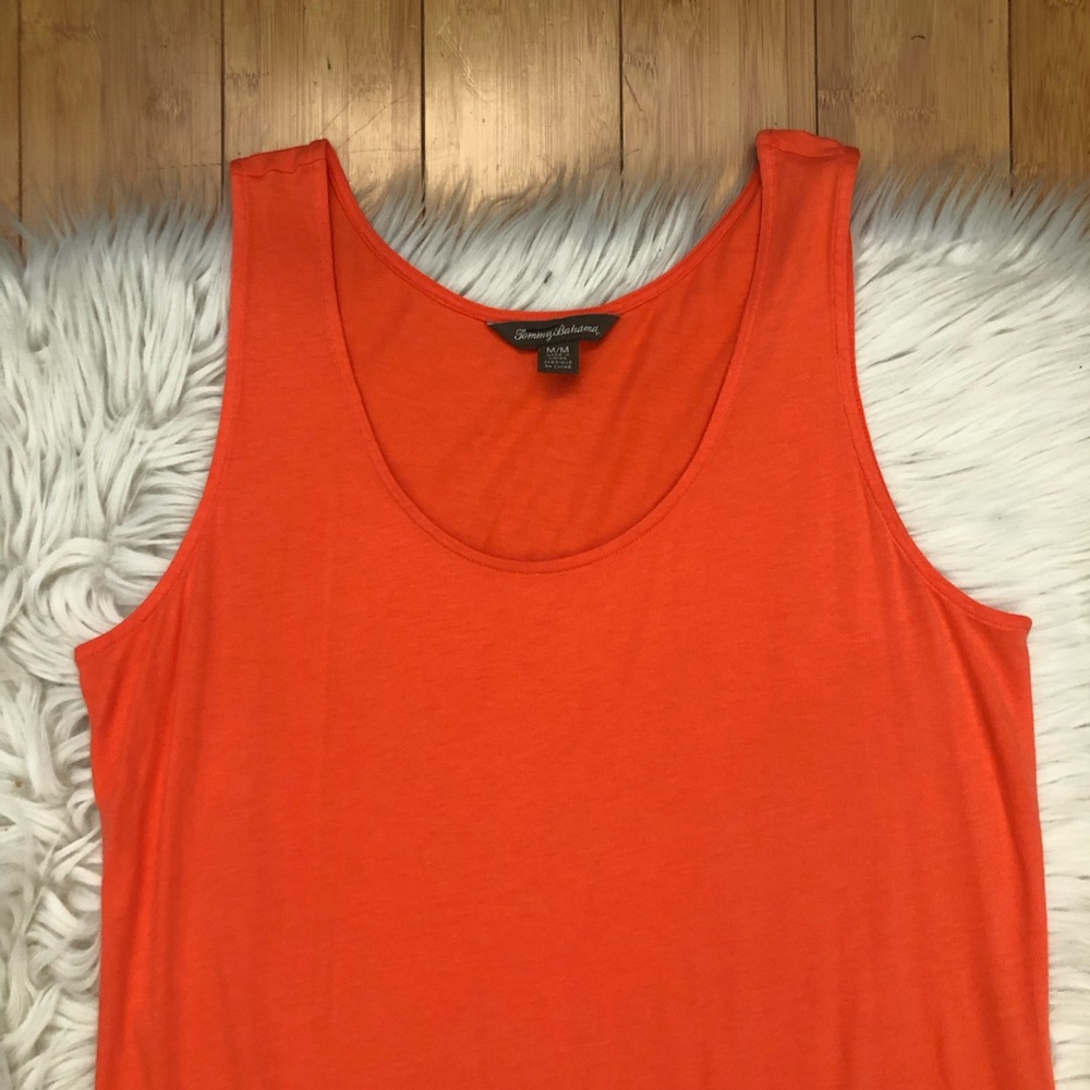 Tommy Bahama Orange Cotton Modal Sleeveless Beach Tiered Maxi Dress size M - Picture 4 of 9